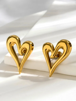 Load image into Gallery viewer, Golden Heartbeat Earrings
