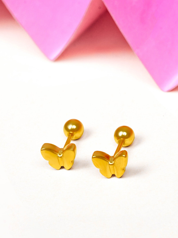 Small Gold Butterfly Stud Earrings