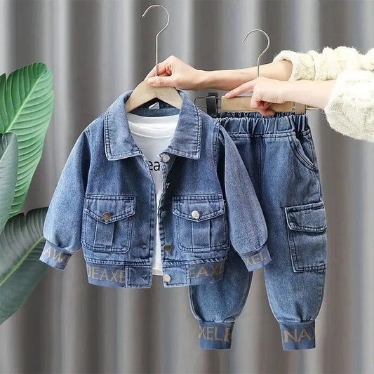 Boys Stylish Denim Blue Co-ord 2 pc set