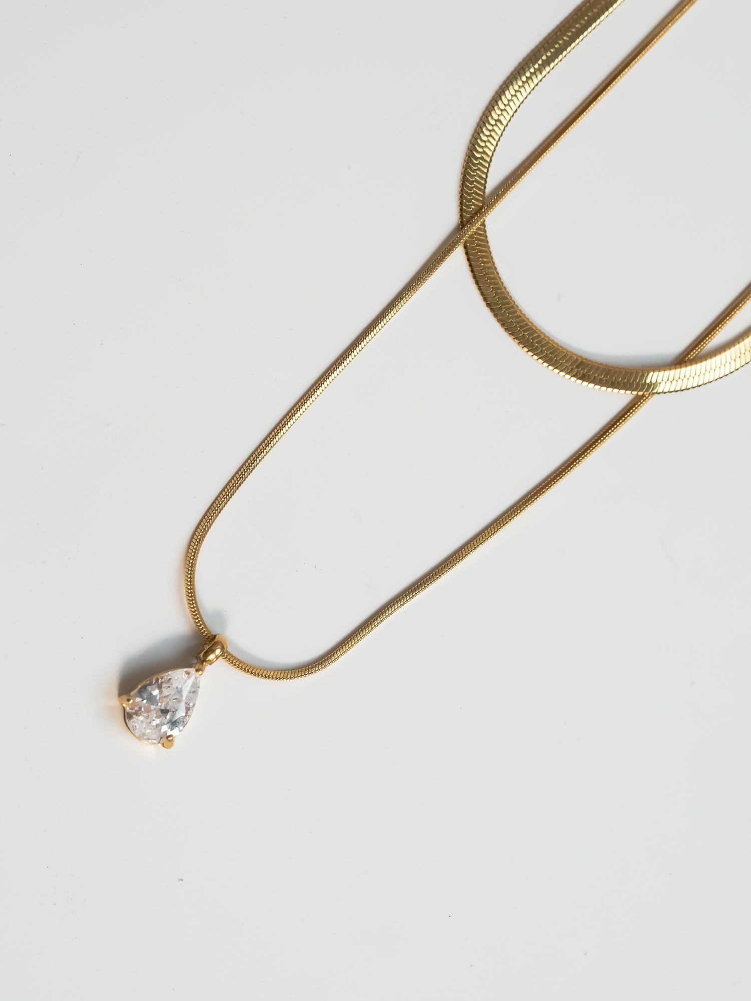 Teardrop Crystal Pendant Necklace
