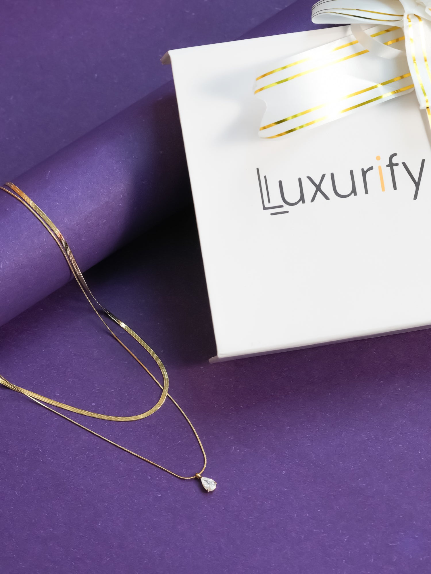 Teardrop Crystal Pendant Necklace