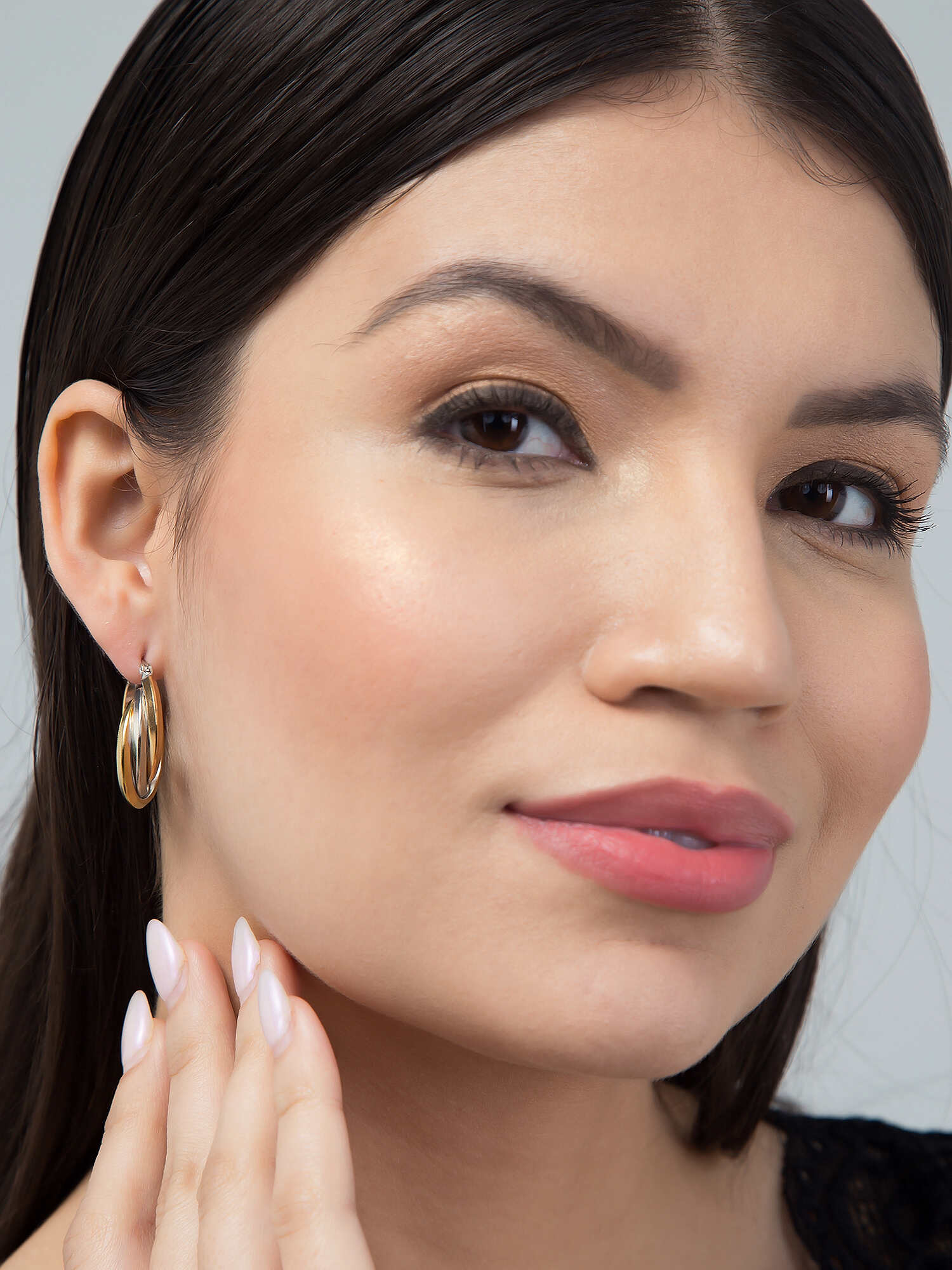 Trio Tone Twisted Hoops Luxurify Jewellery