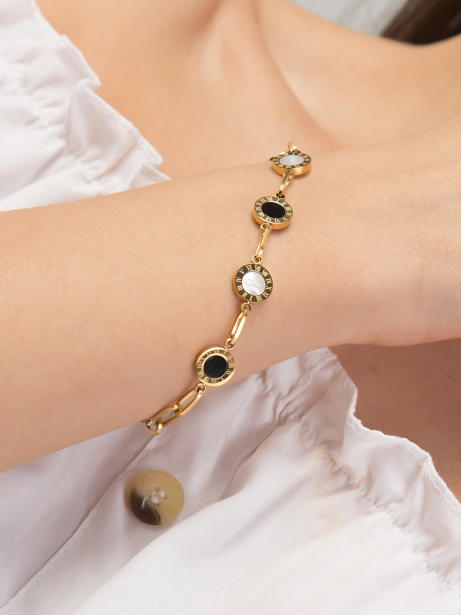 Black & White Coin Bracelet