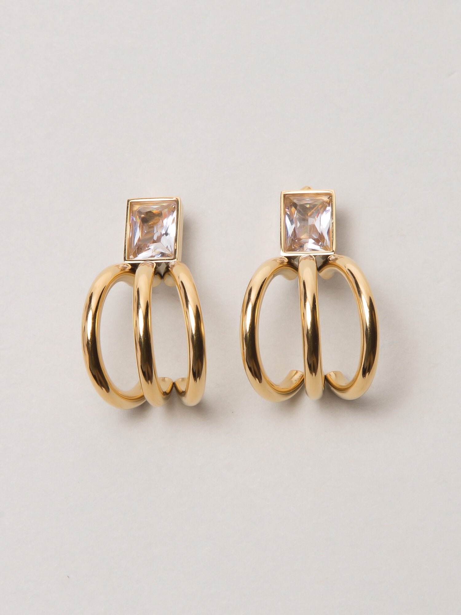 Stylish White Stone Stud Multitube Earrings Luxurify Jewellery