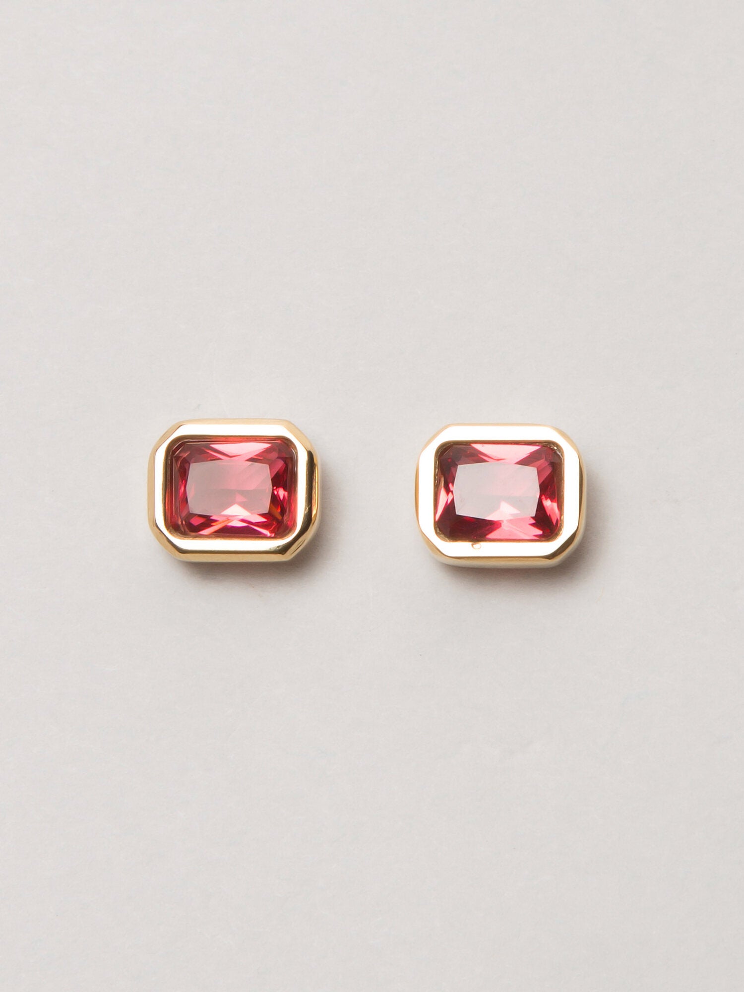 Rose Gold Red Gemstone Earring