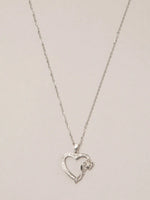 Load image into Gallery viewer, Heart Rose Flower Pendant