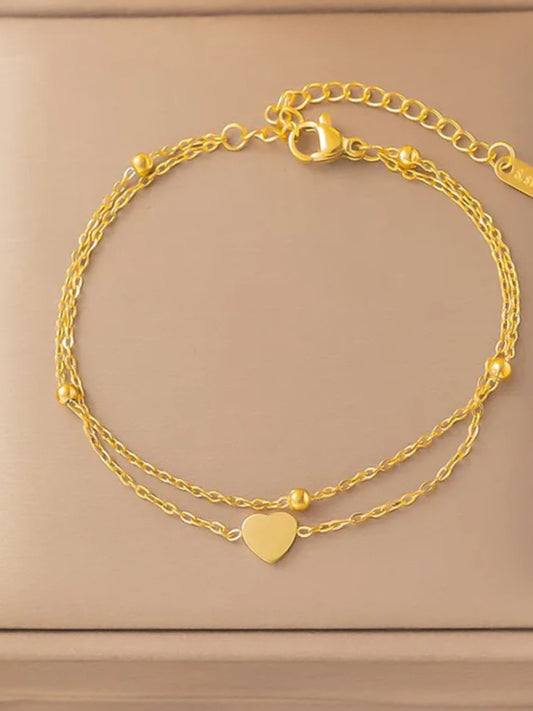 Heart Double Layer Bead Bracelet