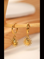 Load image into Gallery viewer, Golden Sun Drop Earrings