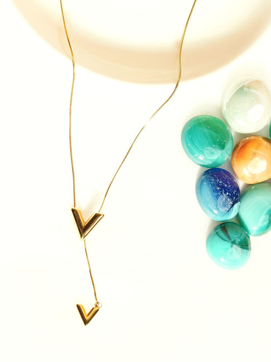 Long Gold Pendant Necklace