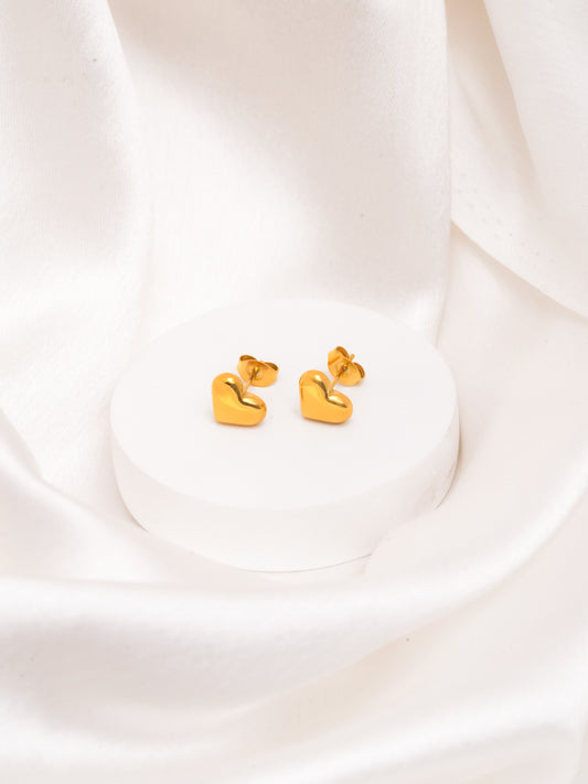 Minimal Gold Heart Stud Earrings