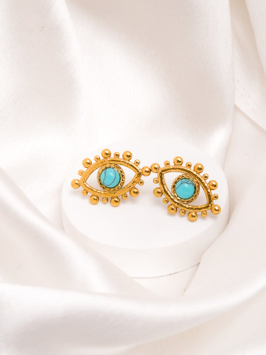 Turquoise Evil Eye Stud Earrings