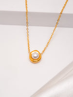 Load image into Gallery viewer, Gold-Plated Pearl Pendant Necklace