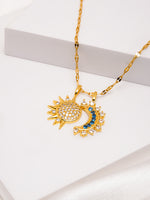 Load image into Gallery viewer, Sun and Moon Pendant Necklace