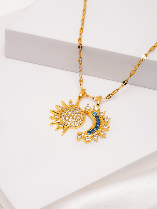 Sun and Moon Pendant Necklace