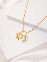 Load image into Gallery viewer, Sun and Moon Pendant Necklace