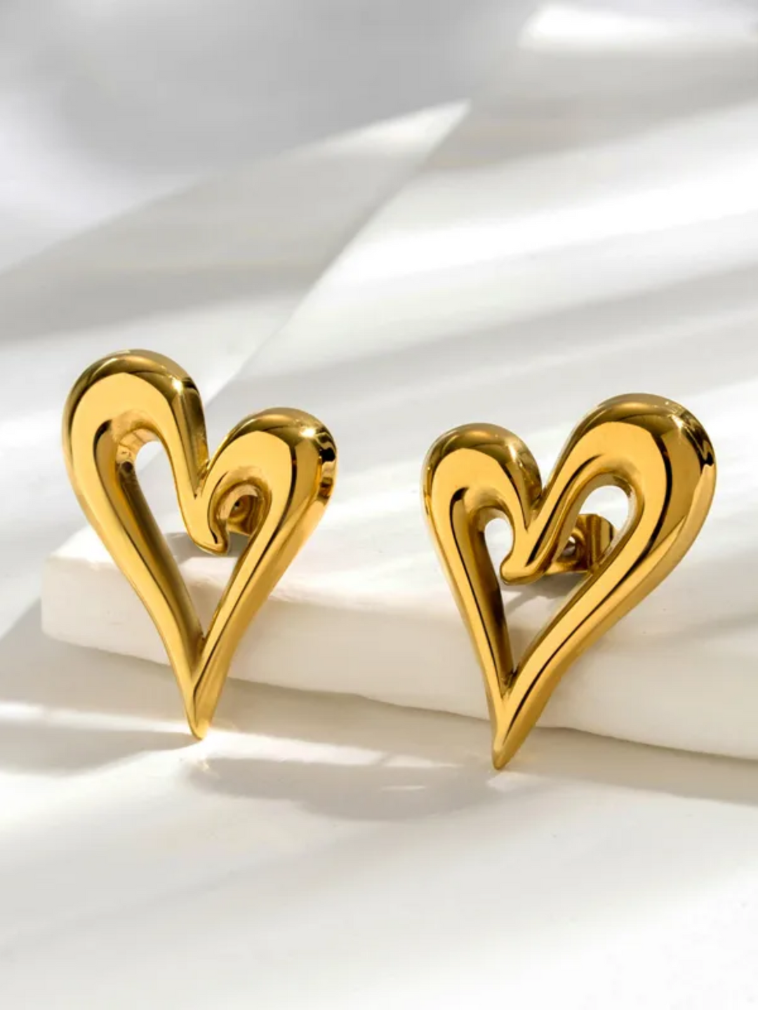 Golden Heartbeat Earrings