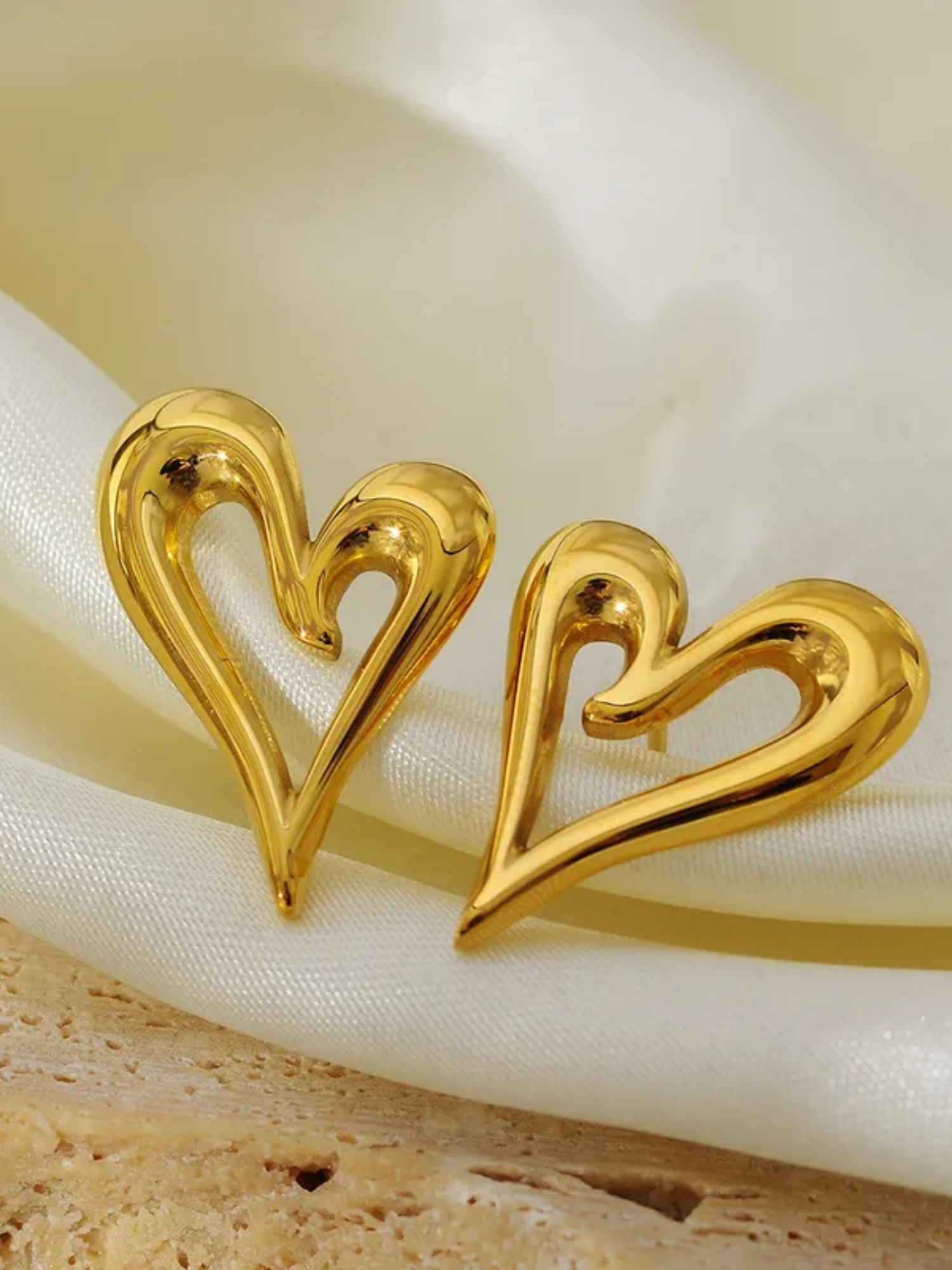 Golden Heartbeat Earrings
