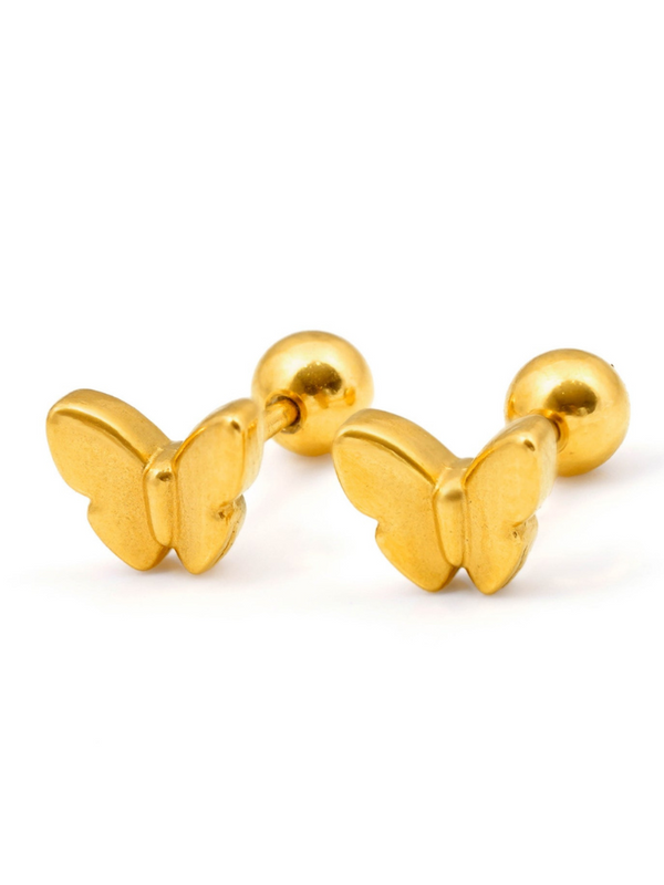 Small Gold Butterfly Stud Earrings