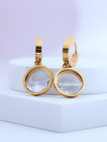 Load image into Gallery viewer, Elegant Gold-Plated Hoop &amp; Crystal Drop Earrings
