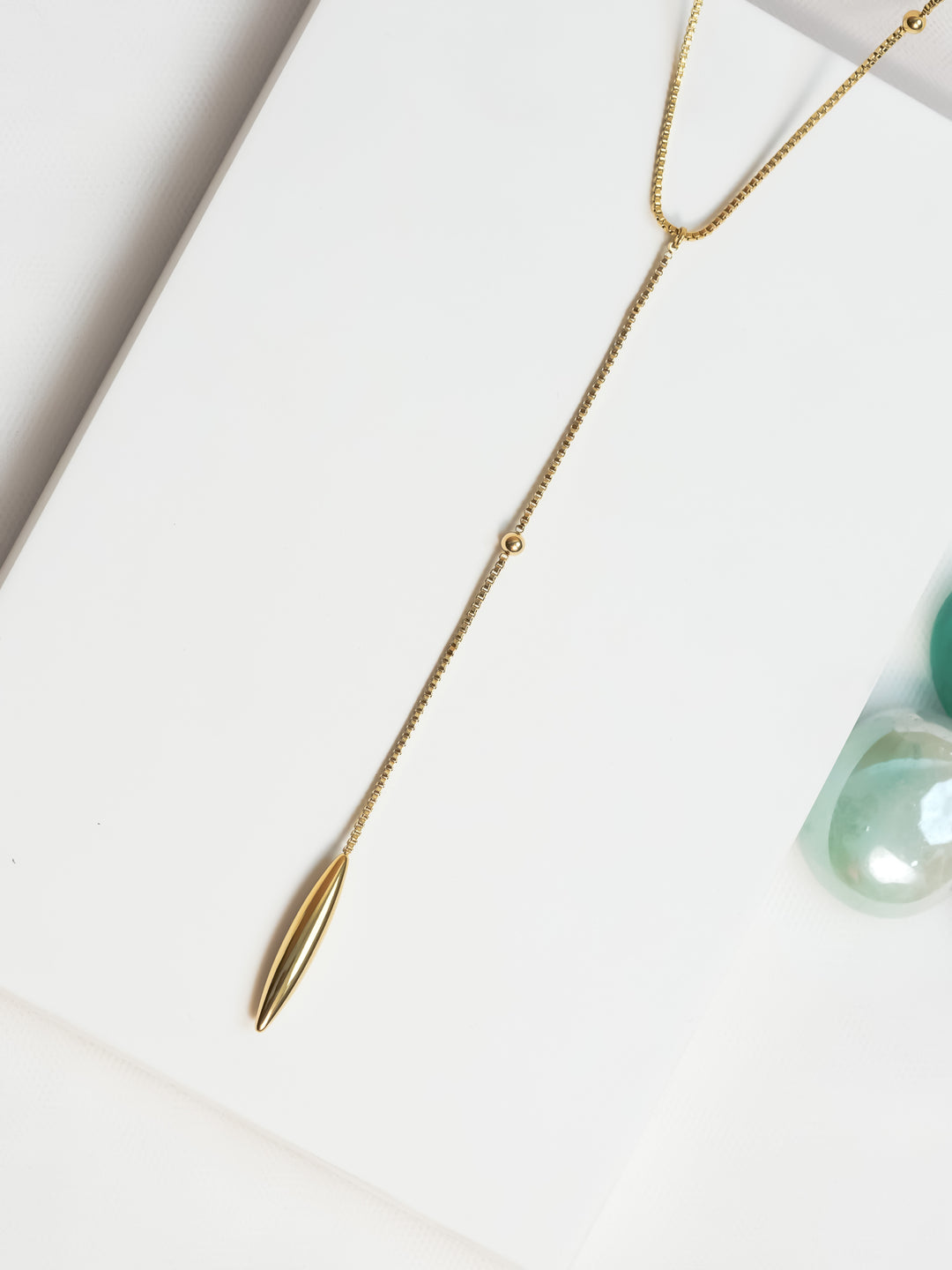 Sleek Gold Drop Necklace