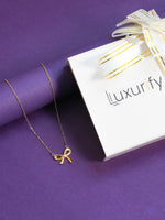 Load image into Gallery viewer, Gold Bow Pendant Necklace
