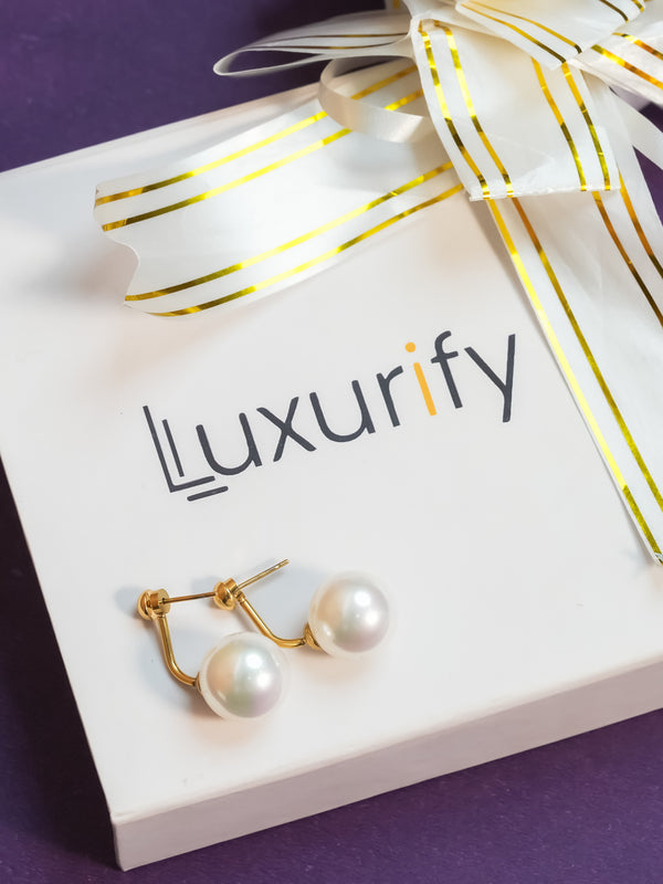 Gold-Plated Pearl Drop Earrings