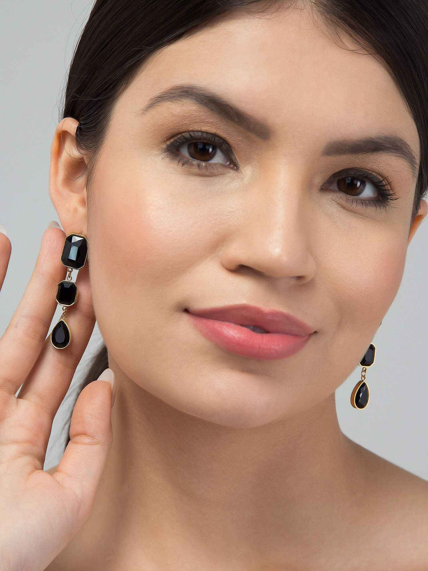 Black Stone Earring