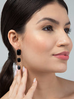 Load image into Gallery viewer, Black Stone Gold Plated Earring Luxurify Jewellery
