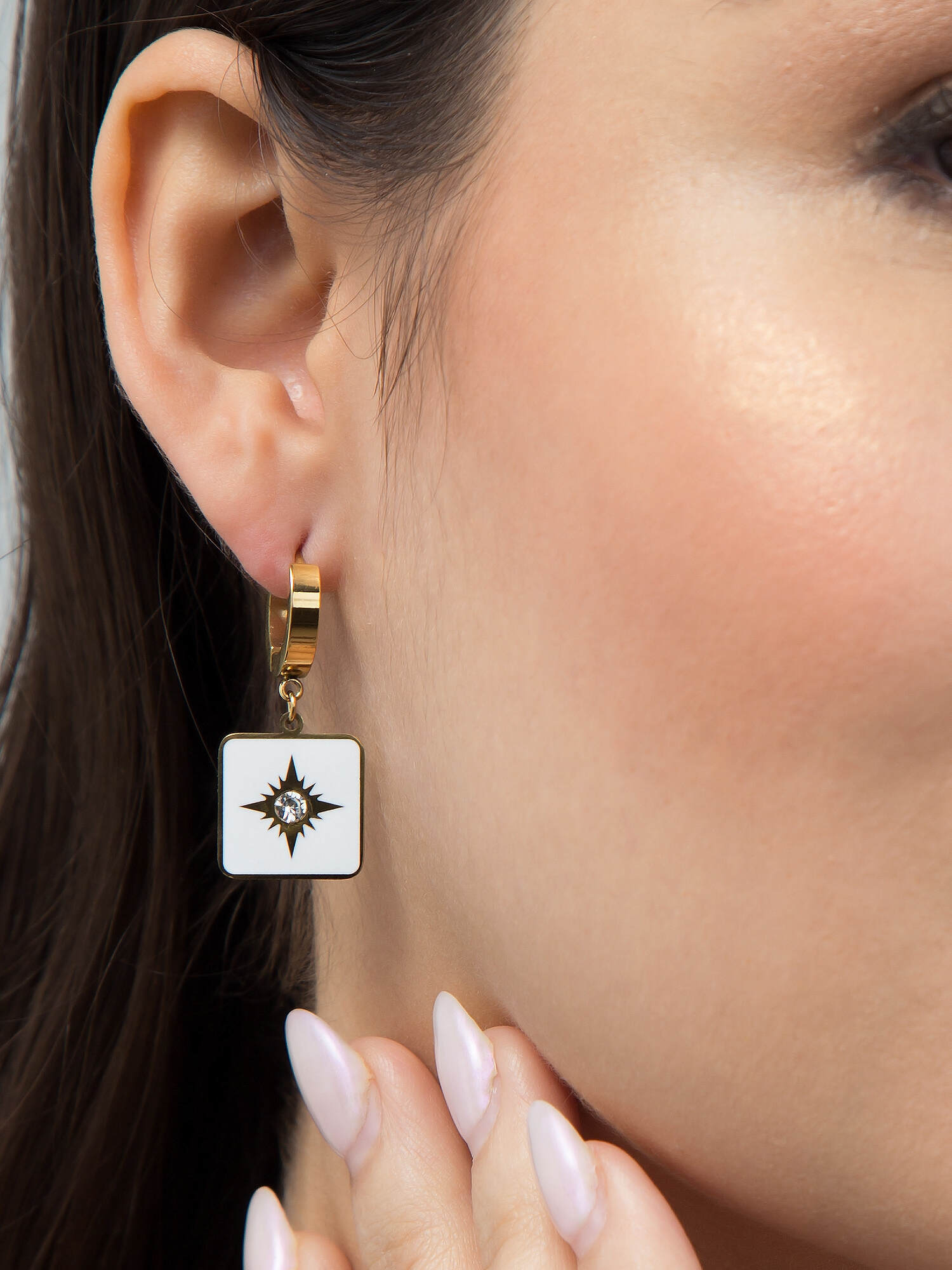 Square Shape Drop Earring