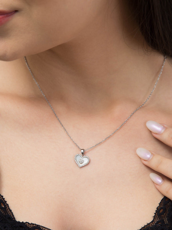 Silver Heart Pendant for Women