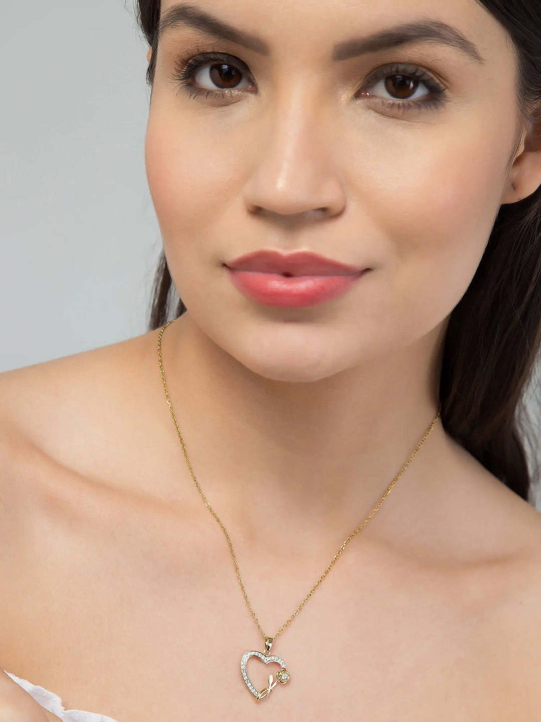 Heart Rose Pendant Luxurify Jewellery