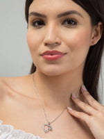 Load image into Gallery viewer, Silver Heart Rose Flower Pendant Luxurify Jewellery
