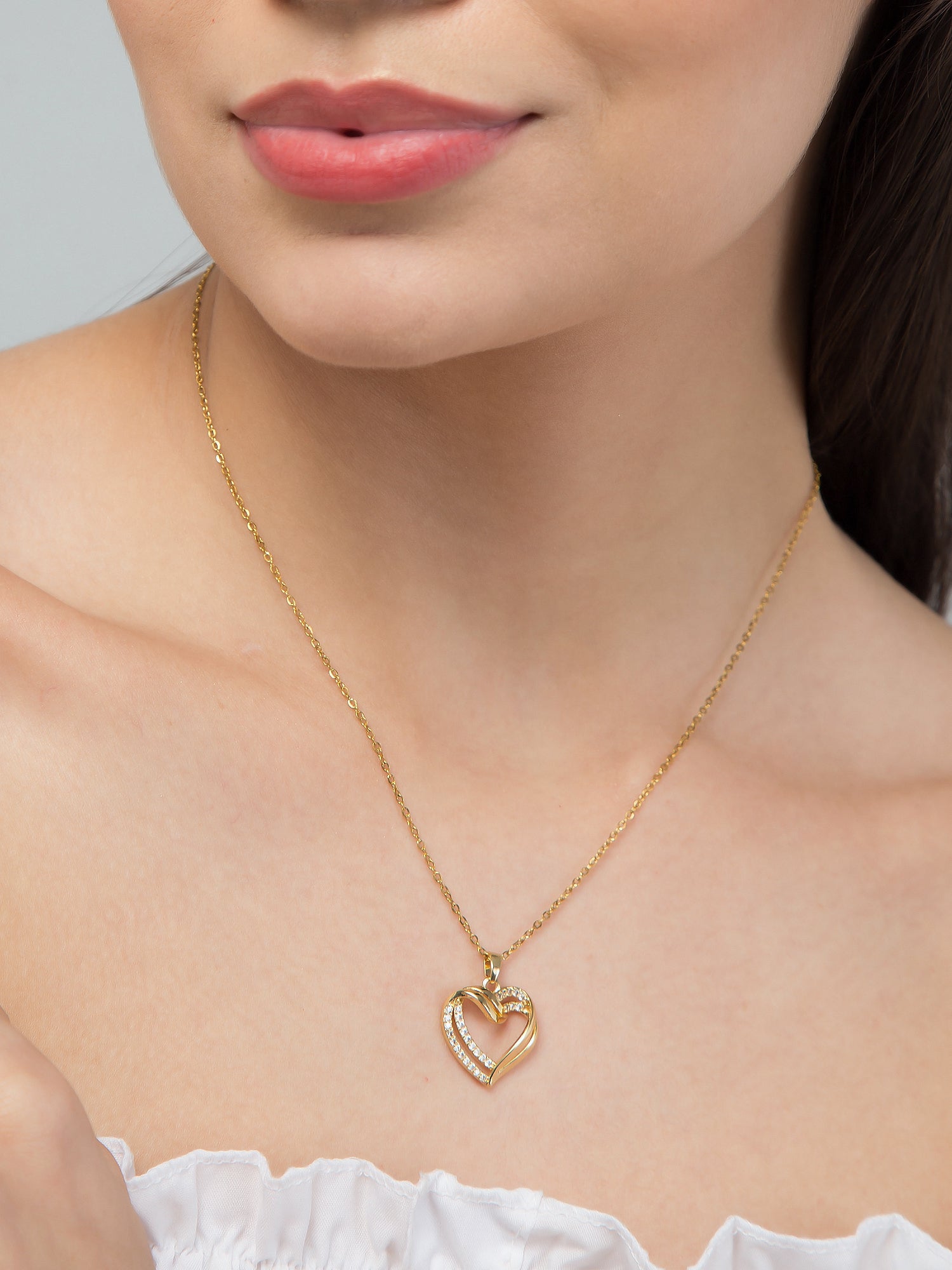 Double Heart Gold Pendant