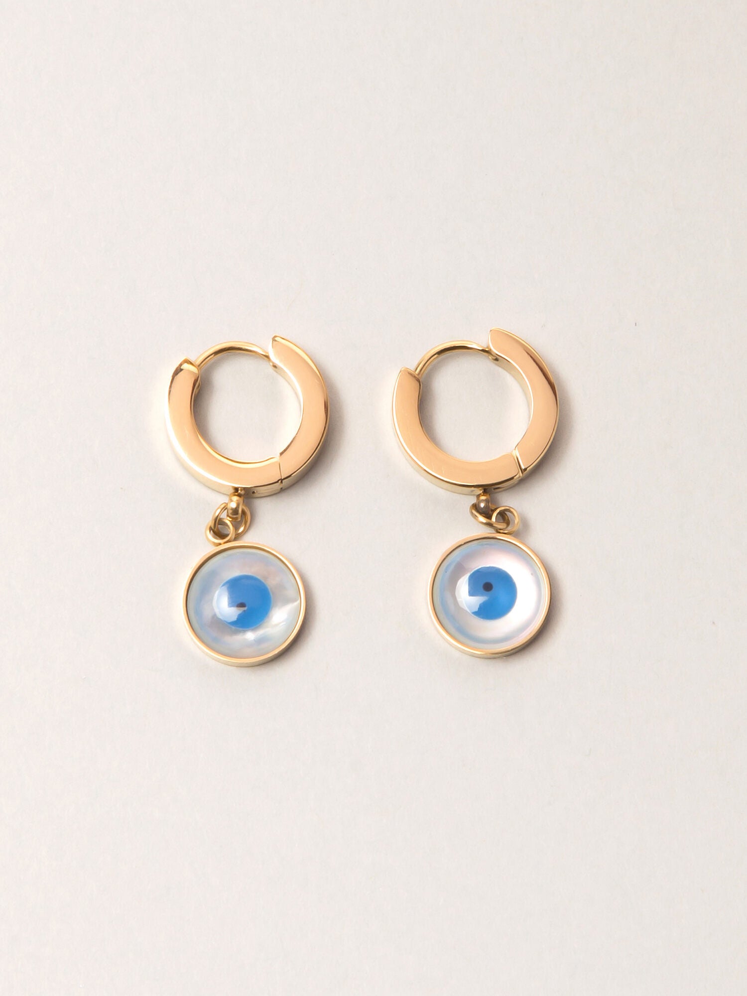 Round Evil Eye Drop Earring