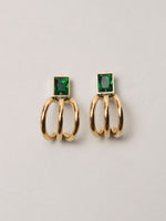 Load image into Gallery viewer, Stylish Emerald Multitube Stud Luxurify Jewellery
