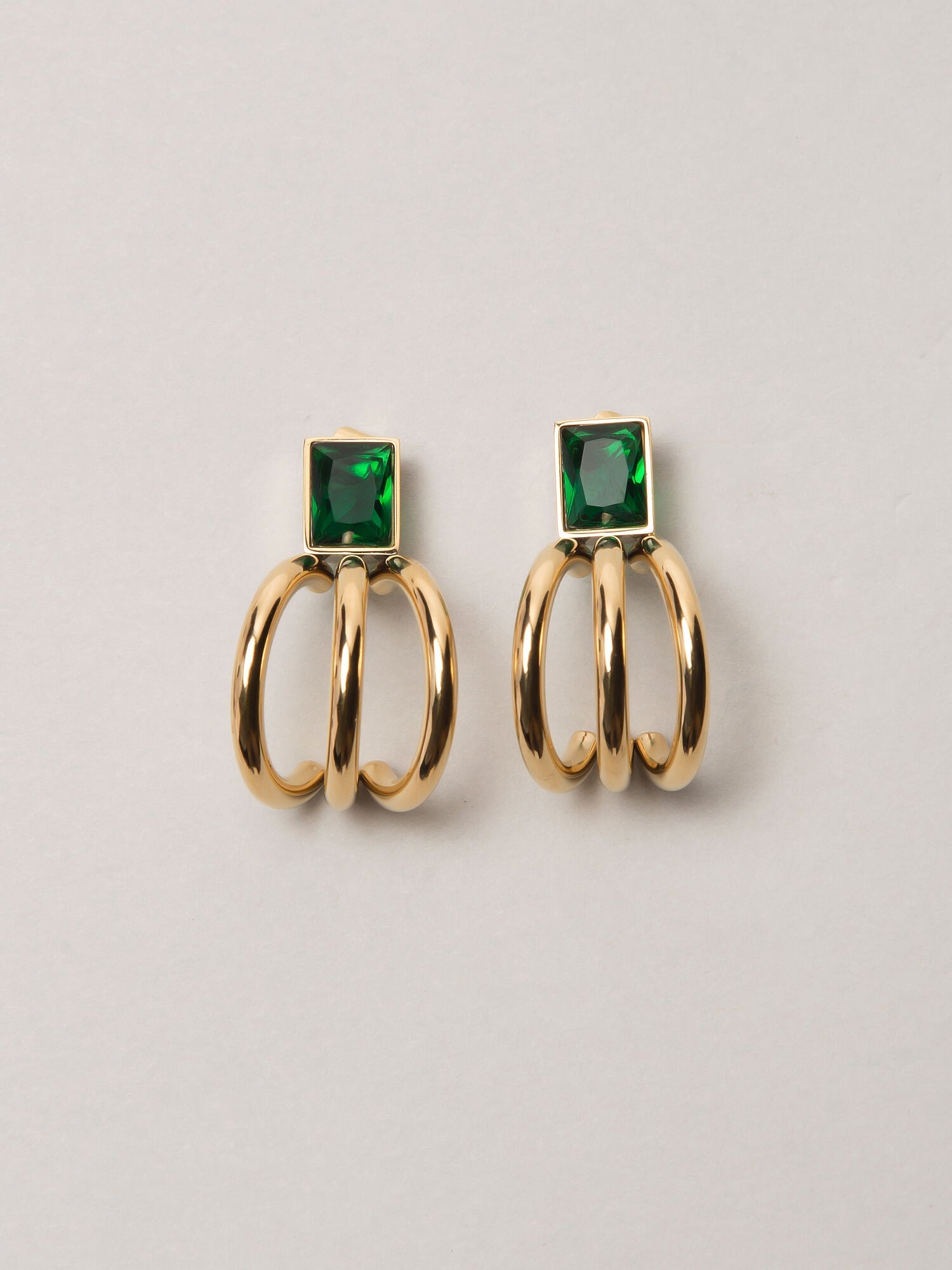 Stylish Emerald Multitube Stud Luxurify Jewellery