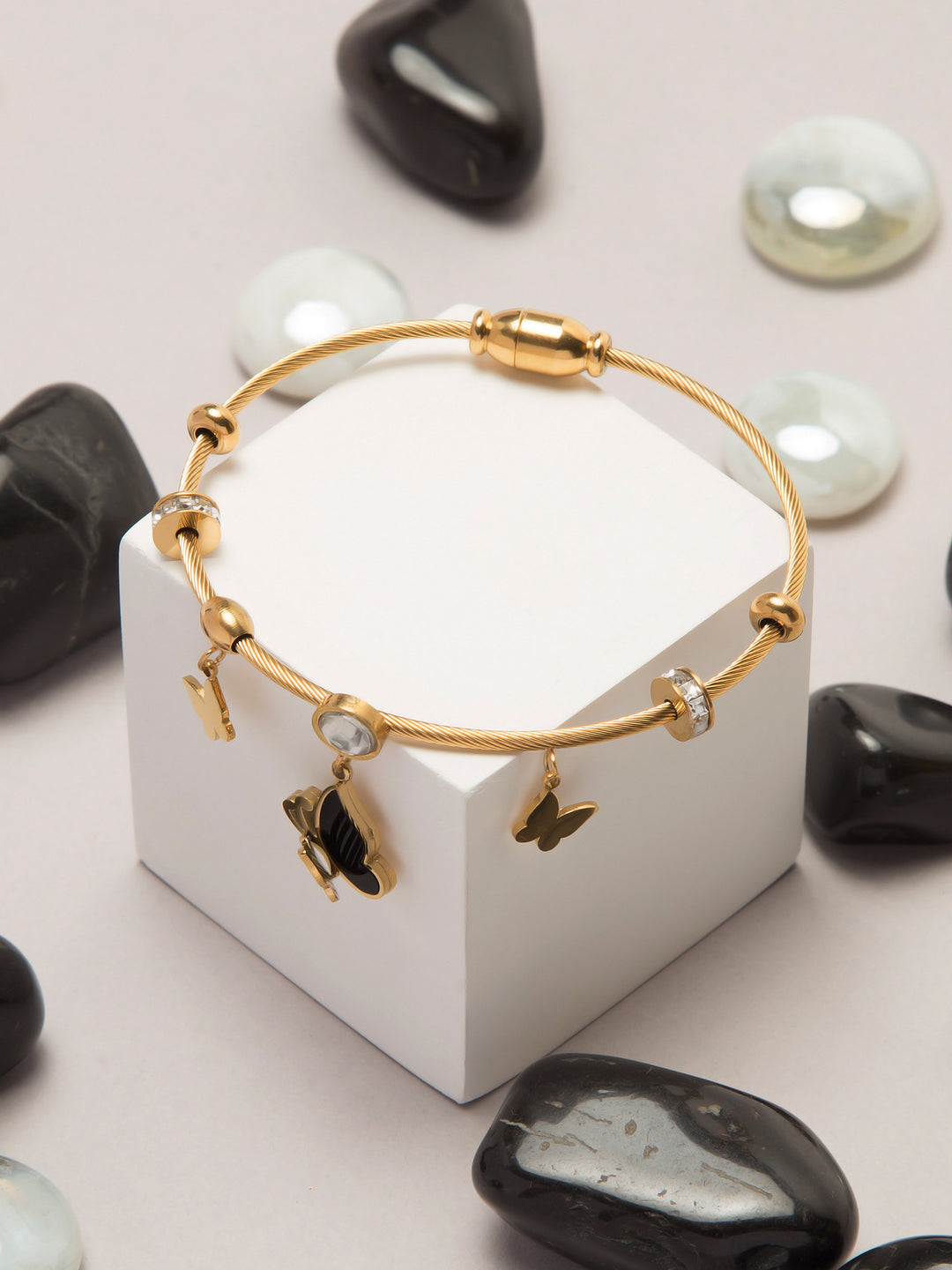 Butterfly Charm Steel Bracelet