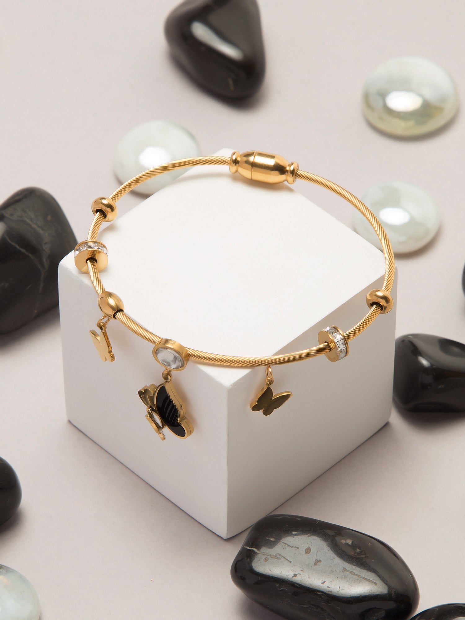 Butterfly Charm Steel Bracelet