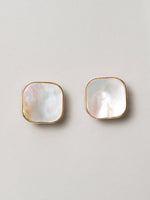 Load image into Gallery viewer, Square Shape White Pearl Earring Luxurify Jewellery
