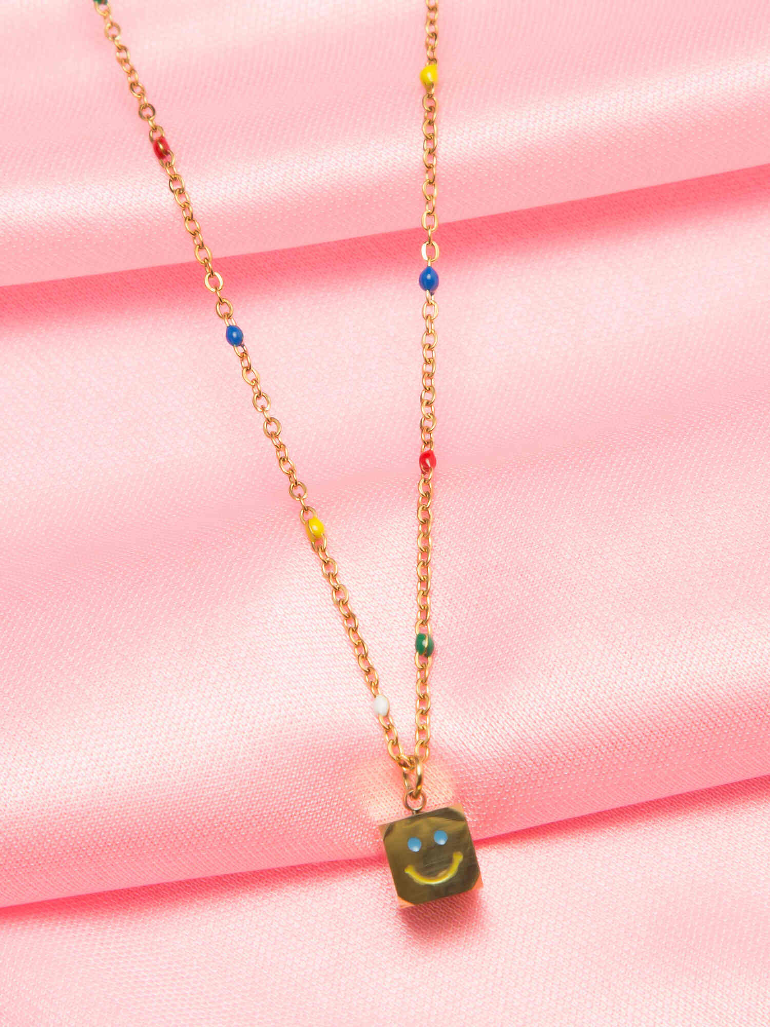 Cube Smiley Face Pendant