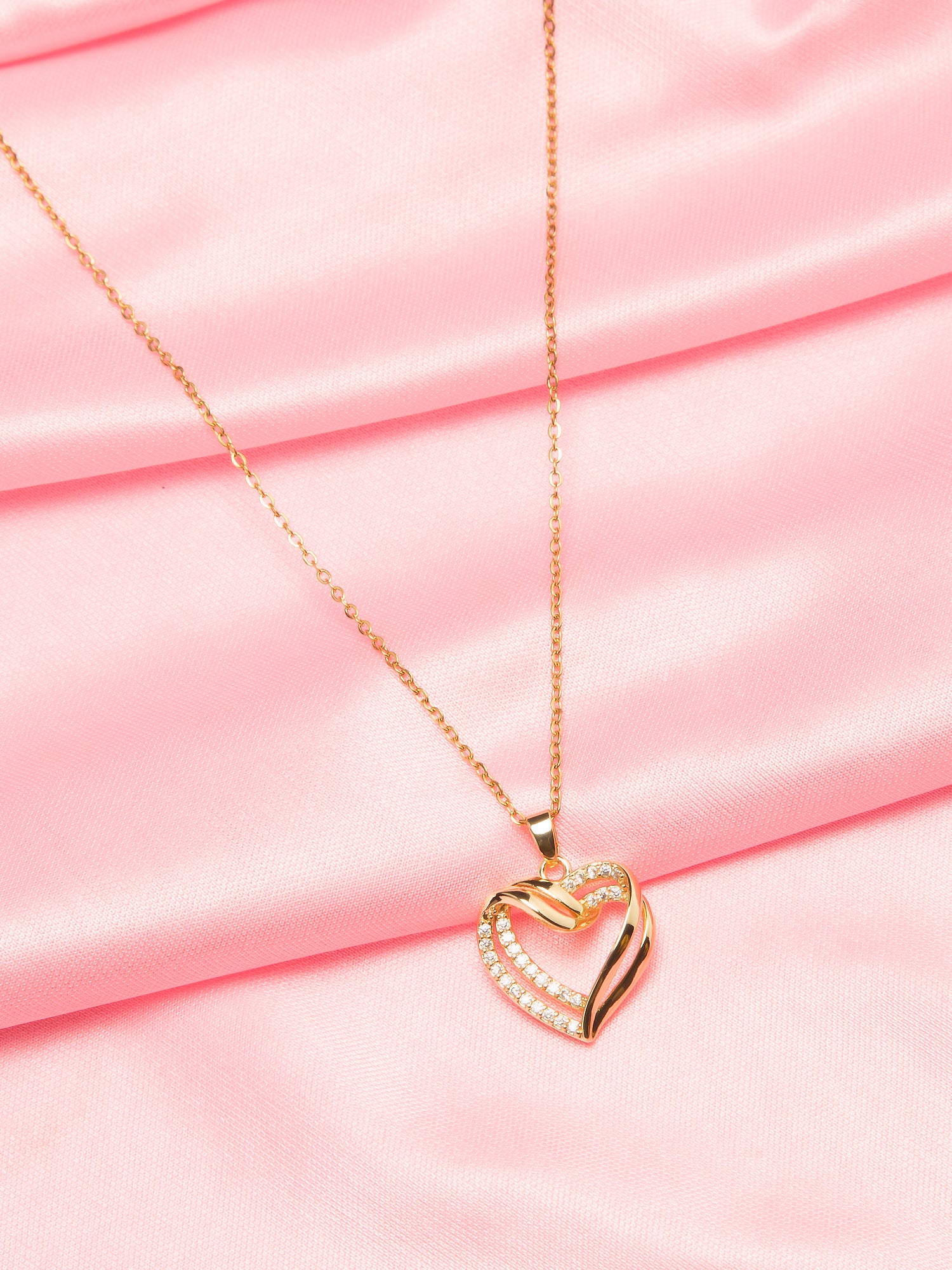 Double Heart Gold Pendant