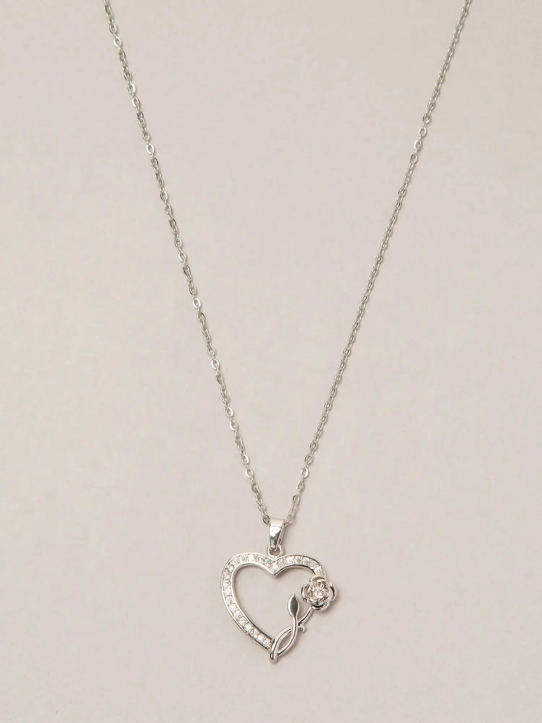 Heart Rose Flower Pendant