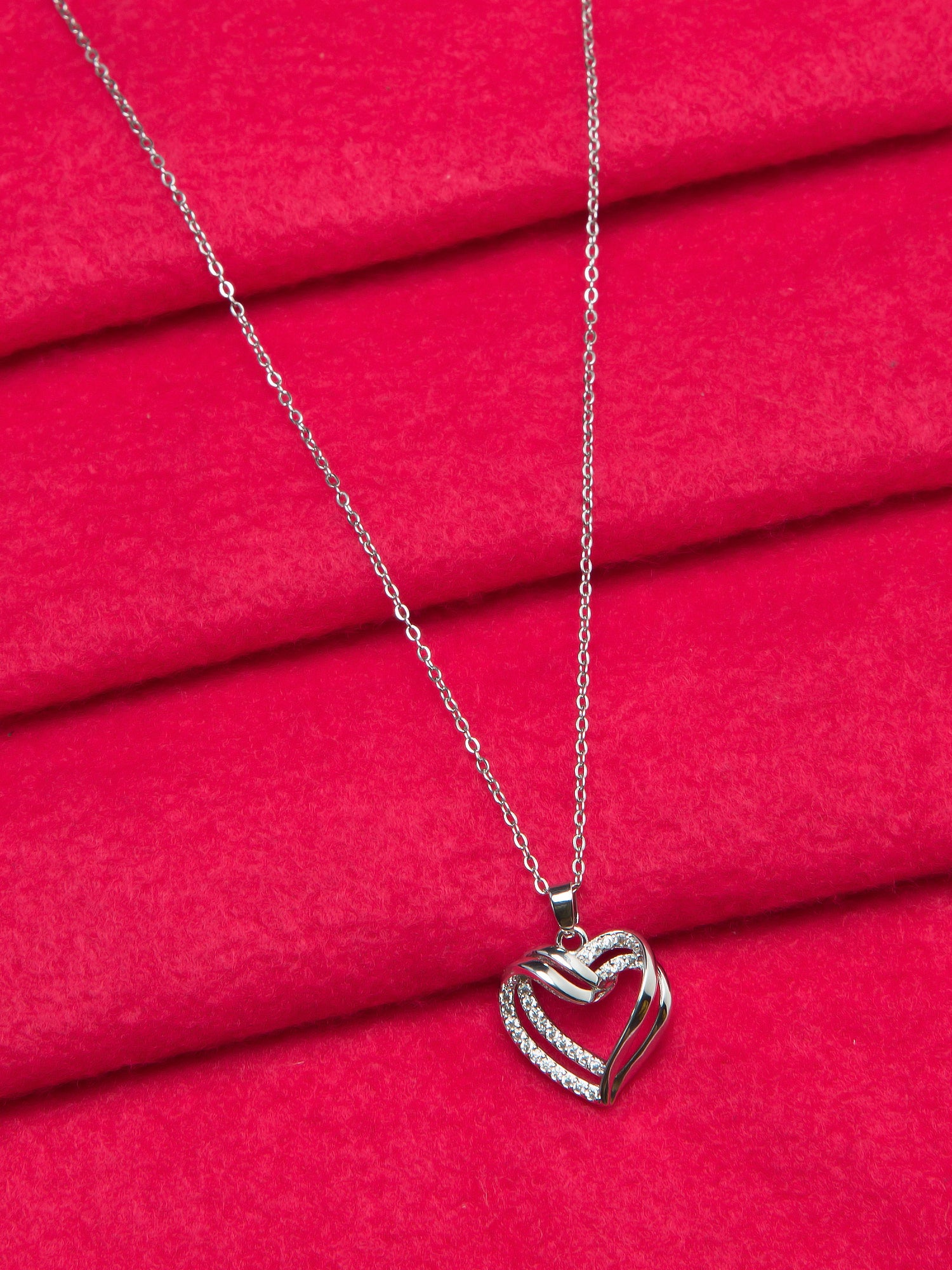 Silver Double Heart Pendant