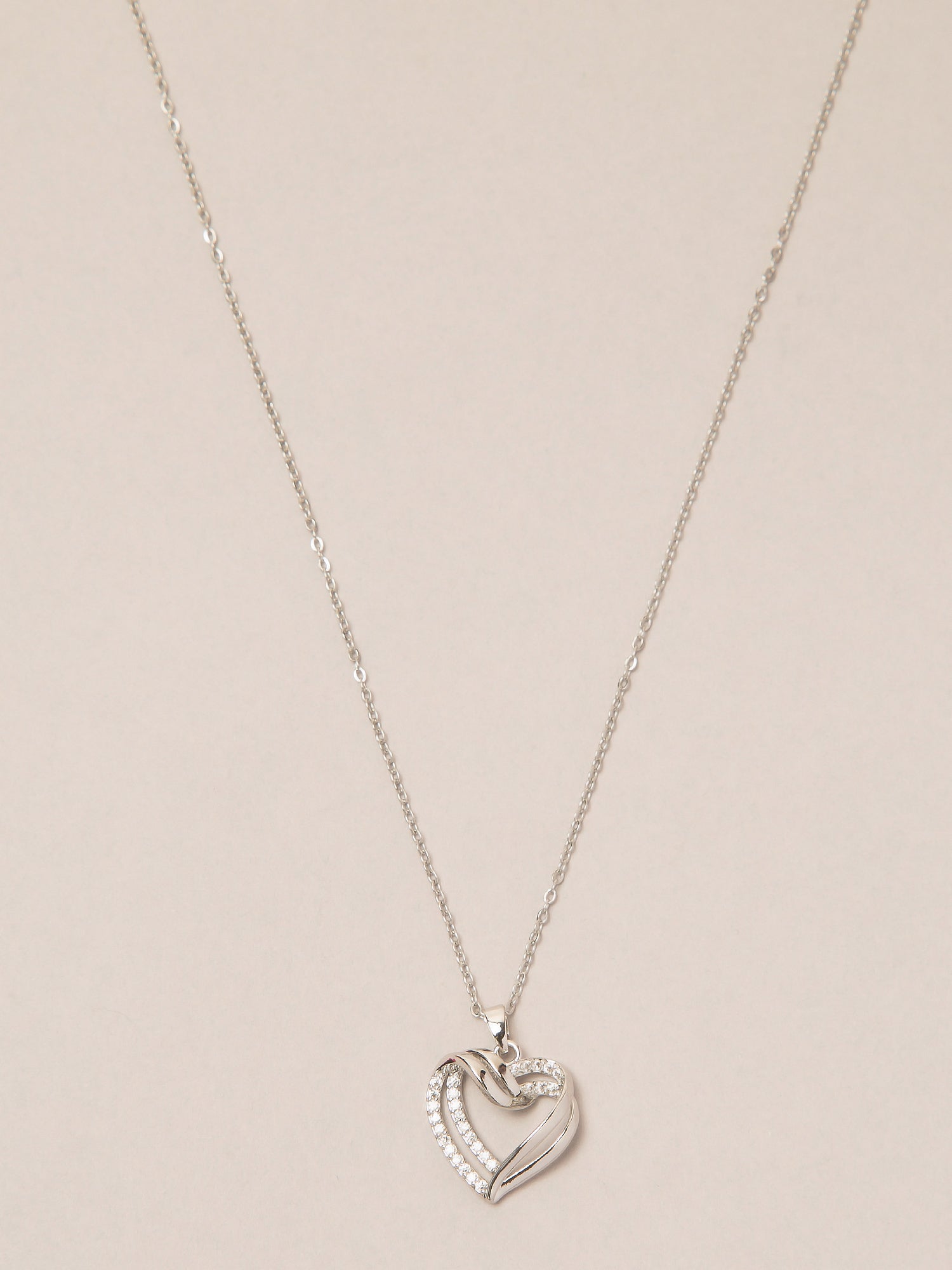 Silver Double Heart Pendant