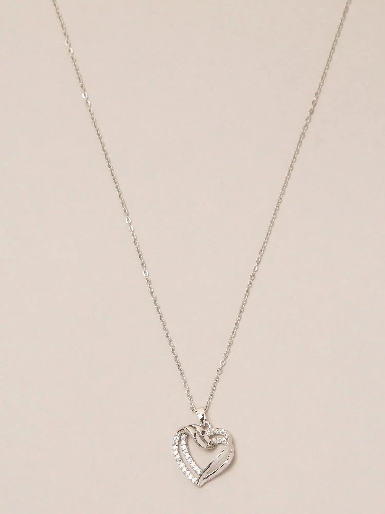 Silver Double Heart Pendant Luxurify Jewellery