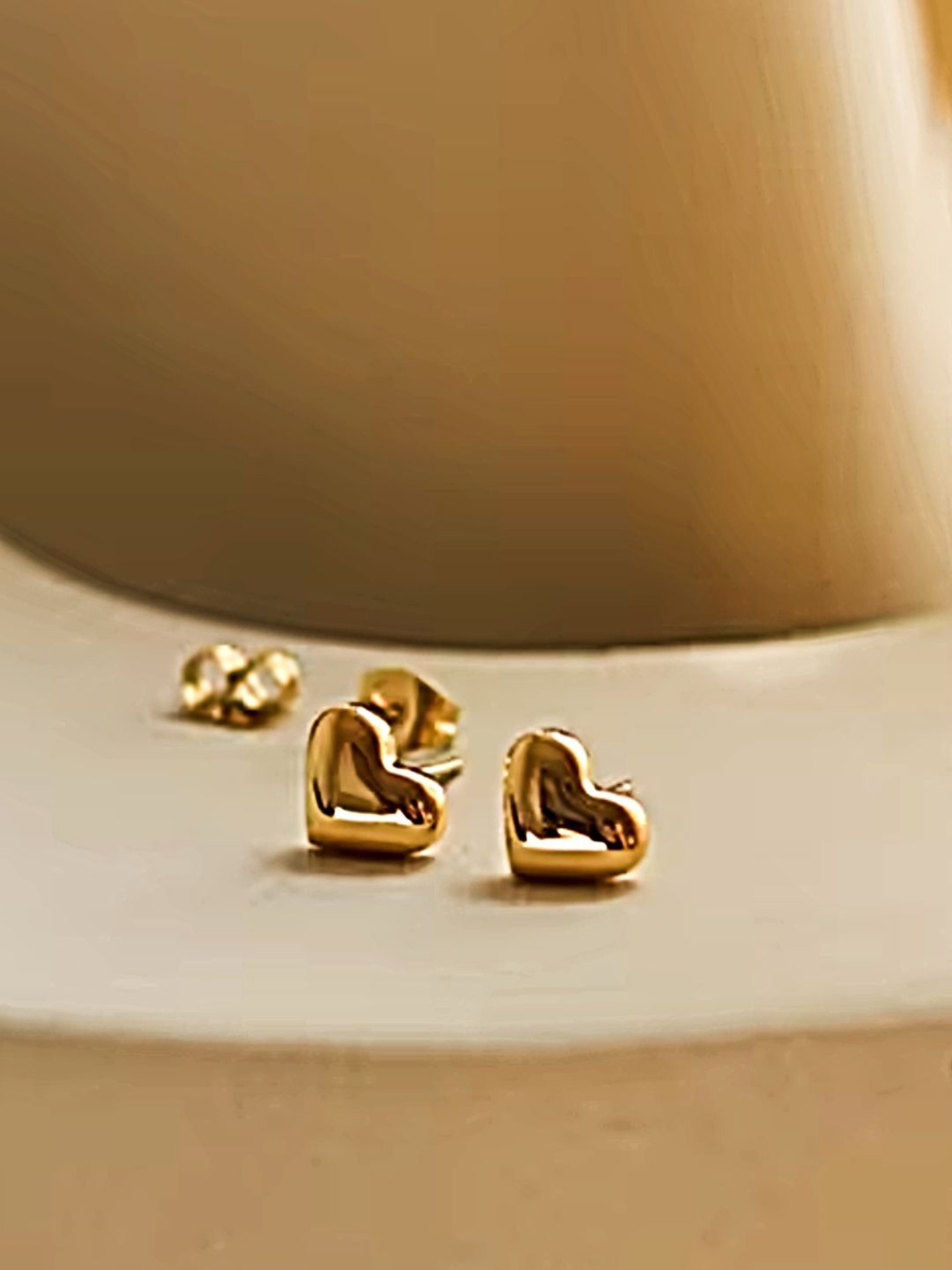 Minimal Gold Heart Stud Earrings
