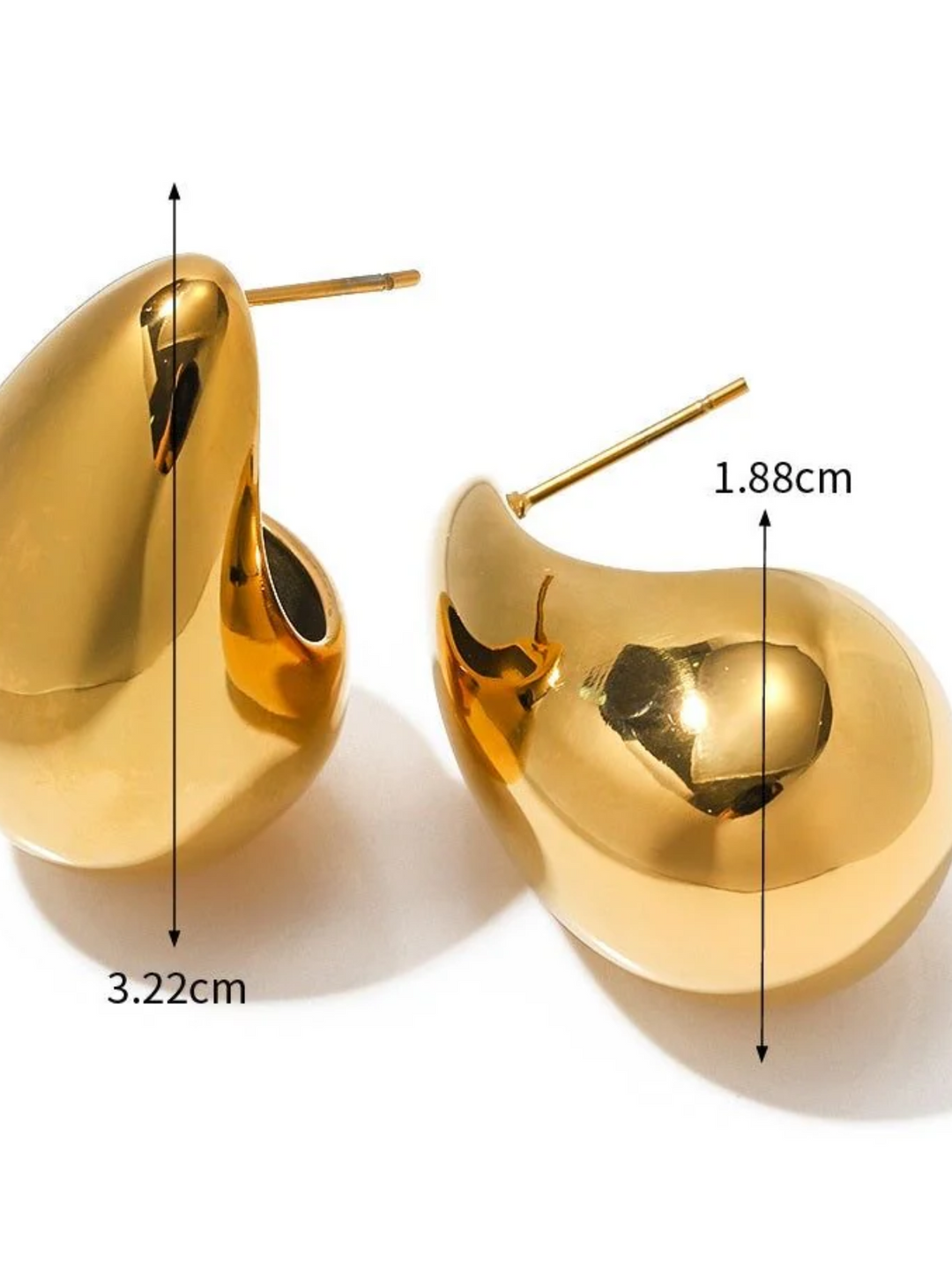 Golden Drop Curve Earrings