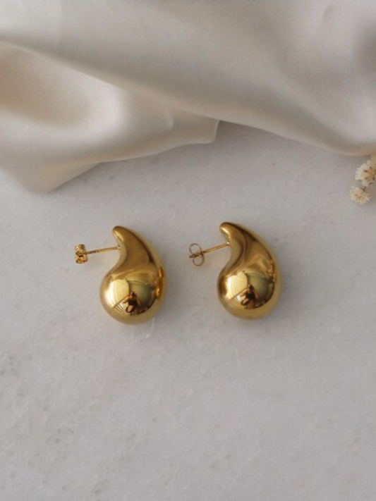 Golden Drop Curve Earrings