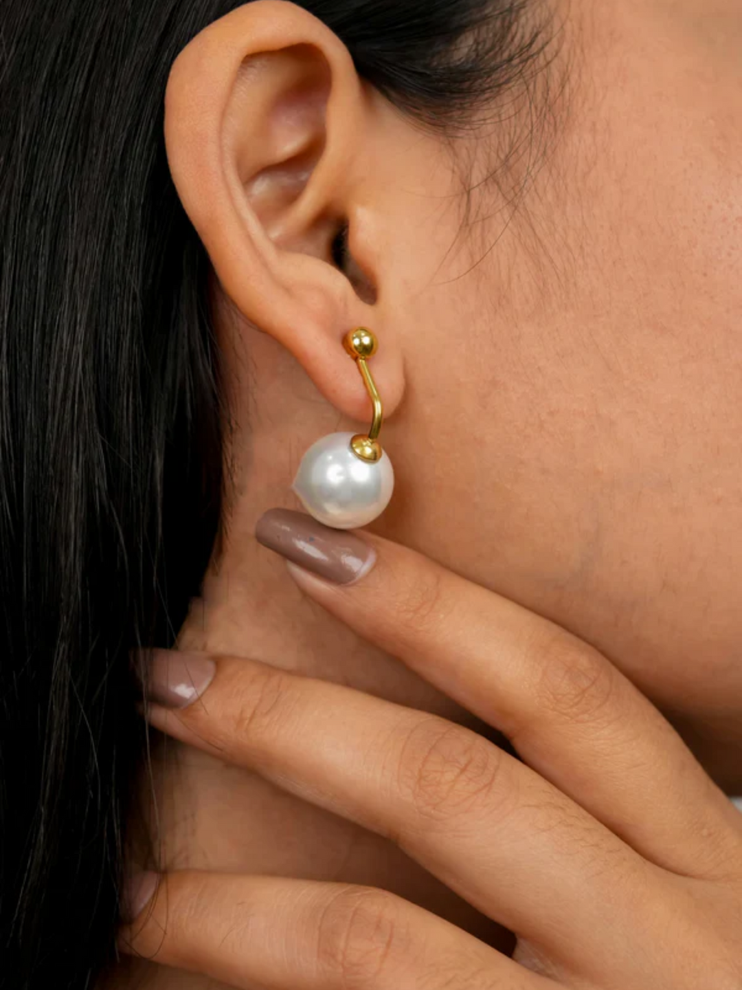 Gold-Plated Pearl Drop Earrings