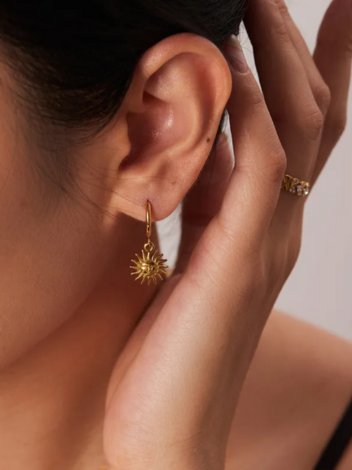 Golden Sun Drop Earrings